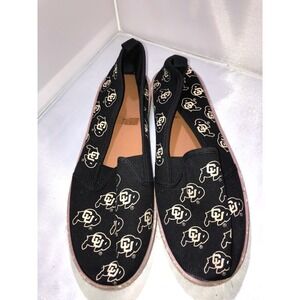 University of Colorado Boulder CU Buffaloes Slip On Espadrille Shoes Womens L